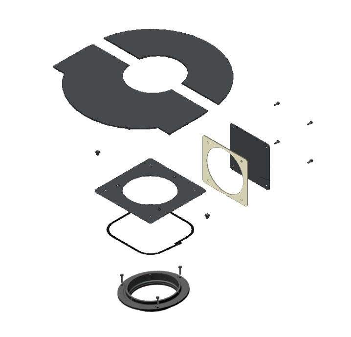 30-KIT SORTIE HAUTE FIXE + TABLETTE 150