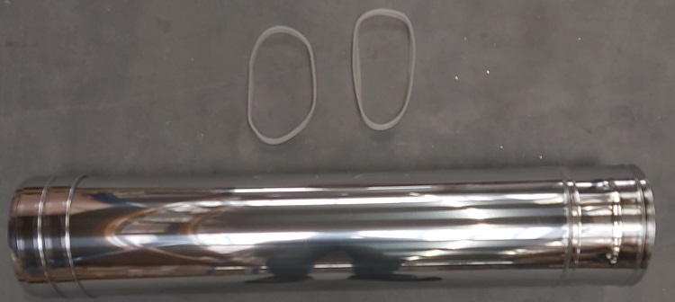 Conduit téléscopique 130/200 avec collier de serrage L= 965-1750