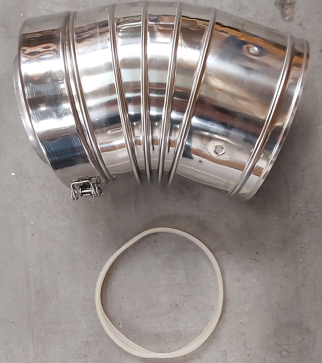 Coude 30° (strié) 100/150 avec collier de serrage