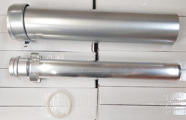 Ø60/100 alu Tuyau à longeur réductible 500 mm. + collier de serrage
