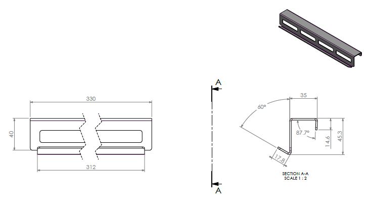 Cadre support inox pour déflecteur haut arriere Compact 45
