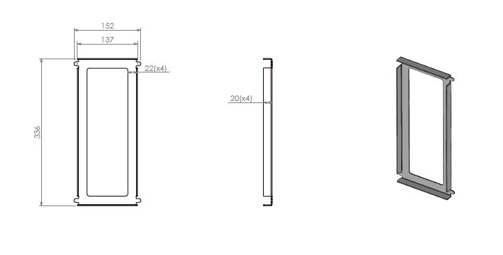 Cadre support inox pour déflecteur haut Compact 45