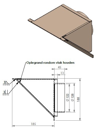 Sortie fumées buse male noire DIAM 130