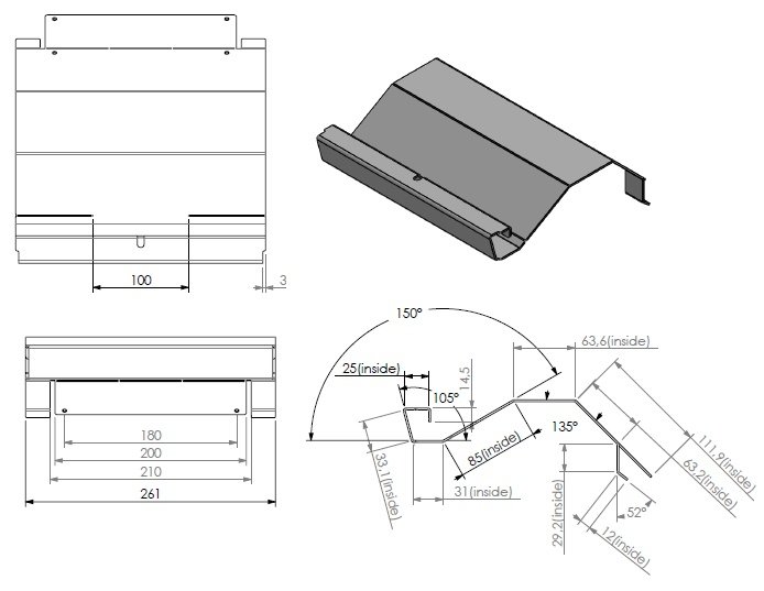 déflecteur UL6-40 noir acier