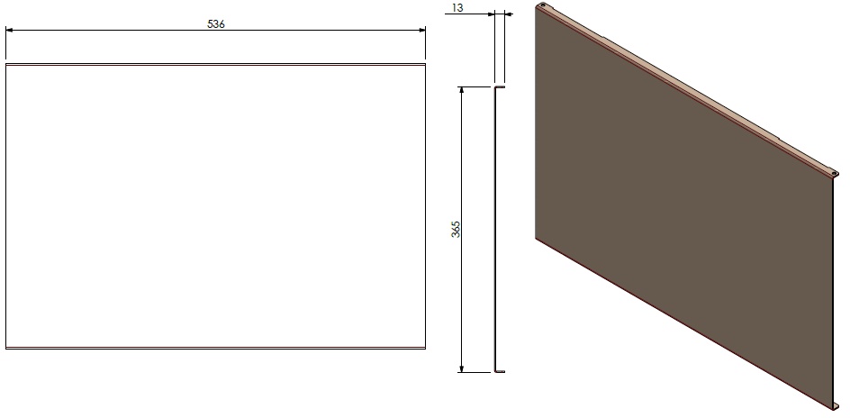 Paroi arrière lisse Box gas 65