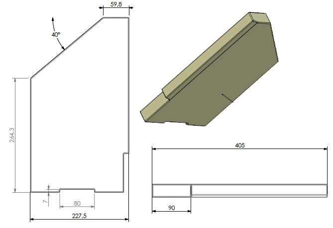 Béton céramique côté gauche V2  (compatible avec V1)