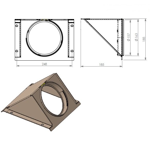 Sortie fumées buse femelle noire DIAM 150