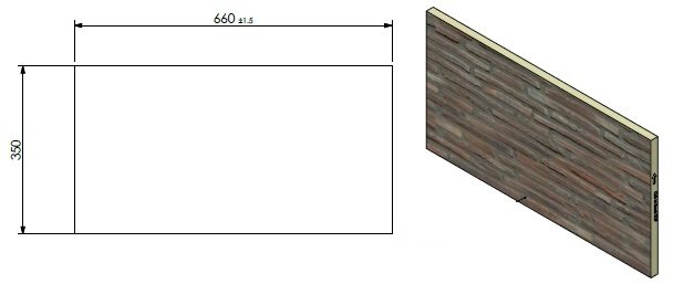 panneau céramique arriere / dessus/rouge