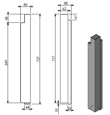 panneau céramique pilier exterieur droite/jaune