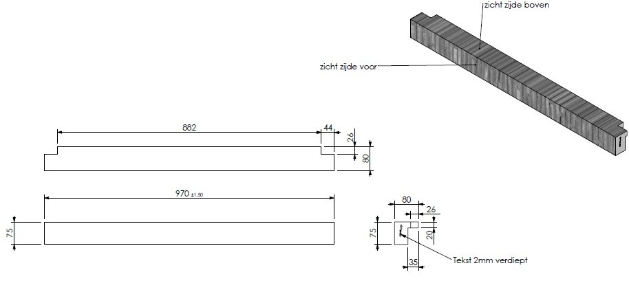 panneau céramique pilier exterieur seuil/rouge
