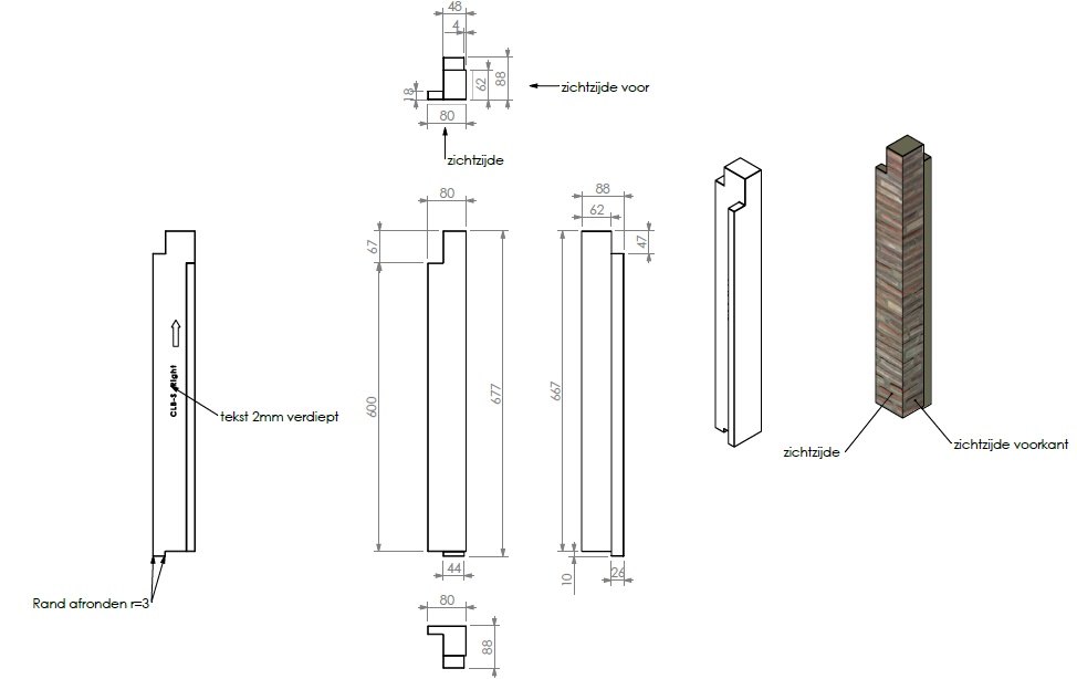 panneau céramique coté exterieur droit/rouge