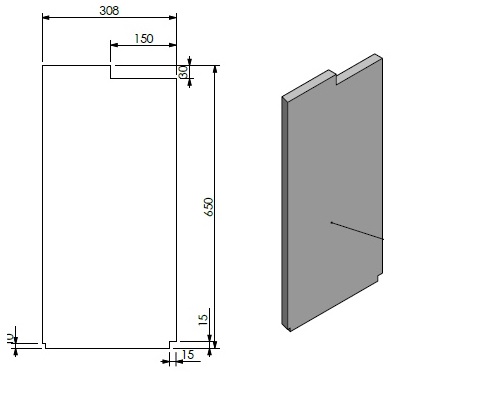 panneau céramique droite/jaune