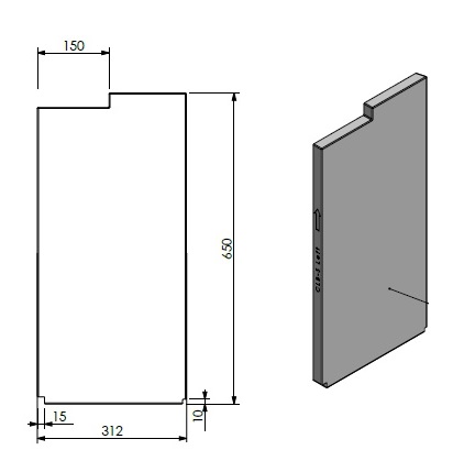 panneau céramique gauche/jaune