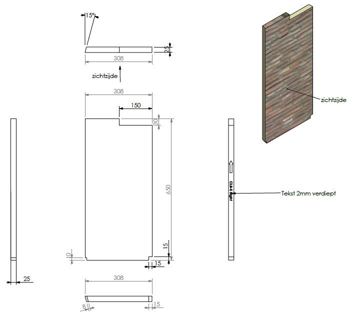 panneau céramique intérieur droit /rouge