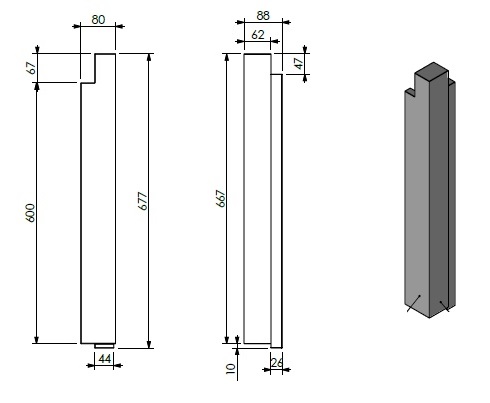 panneau céramique pilier exterieur droite/jaune