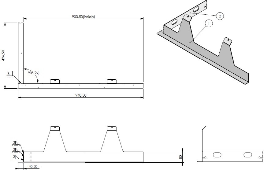 Support métallique CornerBD-Gauche