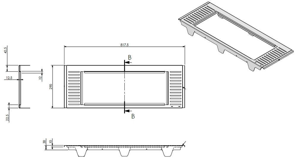 Grille ViB-D CB-D 3 PF noir