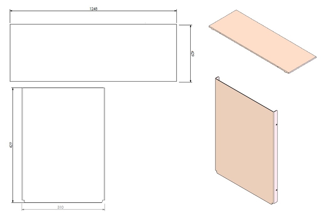Parois lisses en acier Cornerbell Large 3 noire (depuis 10-5-2021)