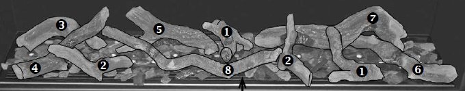 Set de bûches bois céramique  Corner L3/HB XL-XXL-XL3/View L3