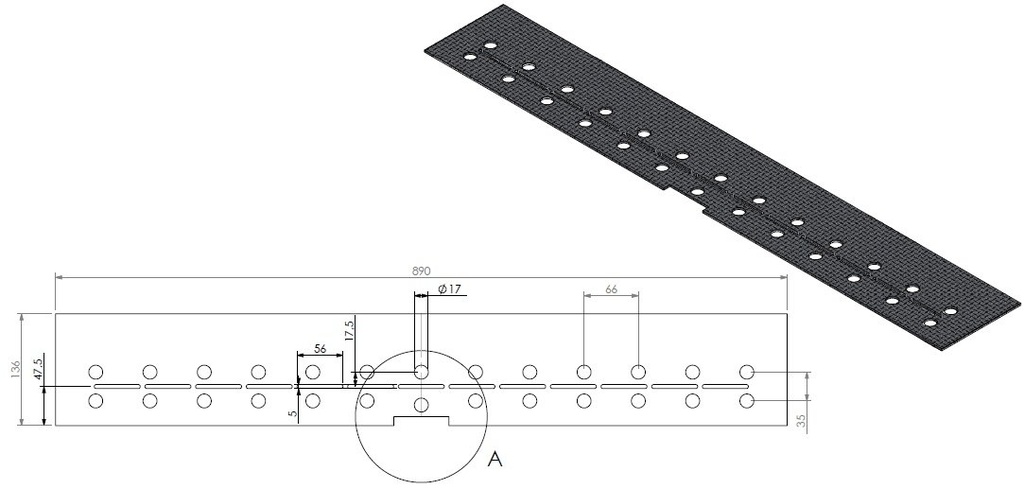 Tapis noir ceramique couvrant brûleur  L= 890 mm