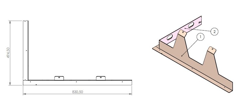 Support métallique CBS 3 Gauche noir (depuis 10-5-2021)