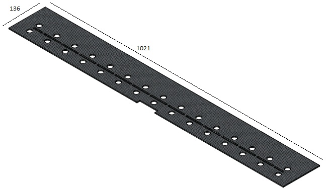 Tapis noir ceramique couvrant brûleur  L= 1021 mm