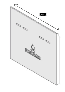 Béton Céramique paroi arrière Cuatro 57 + logo