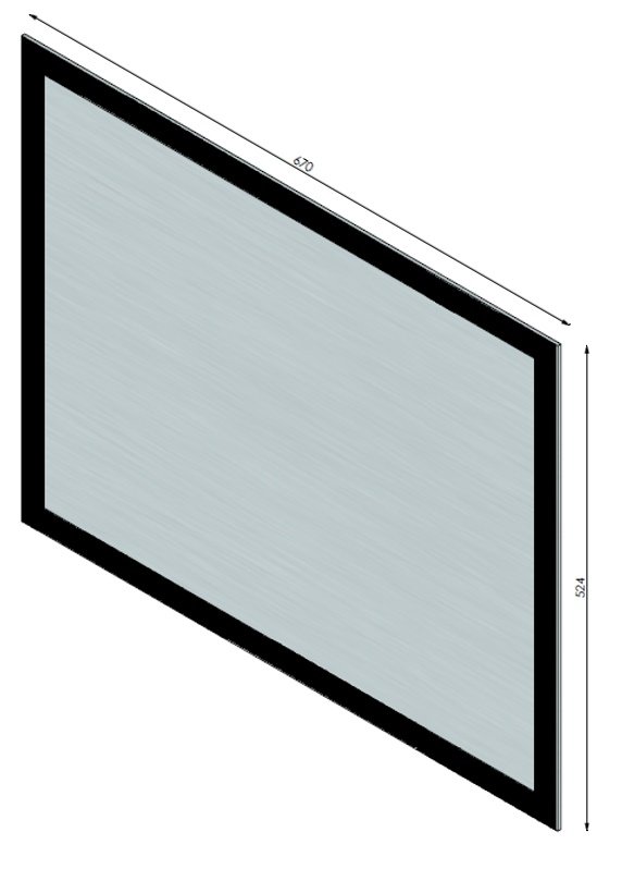 Vitre + joint FF derby Small 662x530mm