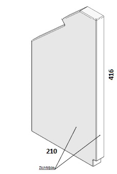 Béton Céramique panneau latéral droit Unilux 40
