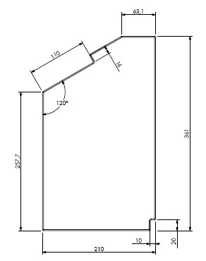 Béton Céramique panneau latéral droit Unilux 52