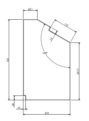 Béton Céramique panneau latéral gauche Unilux 52