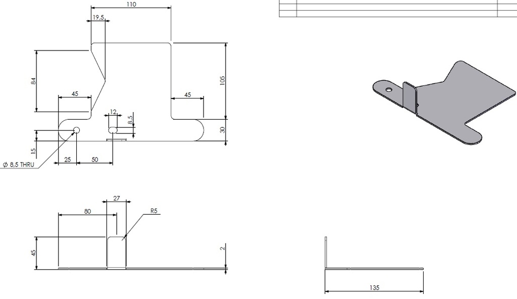 Glissière pour l` air secondaire
