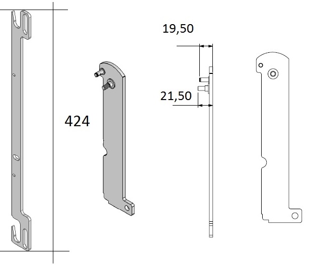 Poignée porte + espagnolet  Eco 70 noire (depuis 10-5-2021)