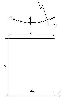 Vitre Eco 800/810/850 dim. 395x487 R=416