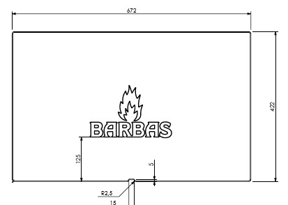 Béton Céramique paroi arrière + logo En 80/50