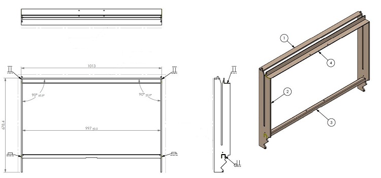 Cadre 3 faces basculable avec encadrement noir