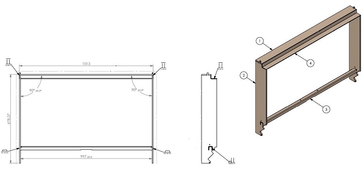 Cadre 3 faces basculable sans encadrement noir