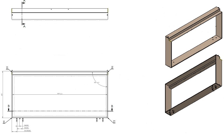 Cadre 4 faces basculable sans encadrement noir