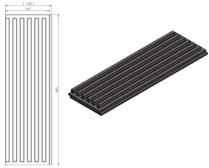 Lamelle L=140mm H=483mm