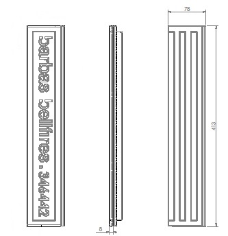 Lamelle en fonte (a ajuster)) H=413mm