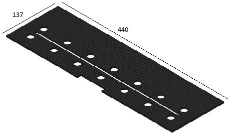 Tapis noir ceramique couvrant brûleur  L= 440 mm