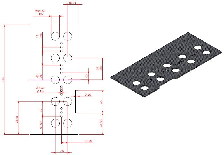 Tapis noir ceramique couvrant brûleur  L= 313 mm