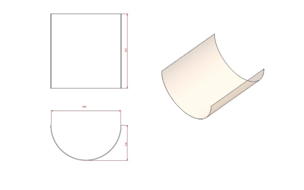 Vitre Free Bell dim. 520x484x773