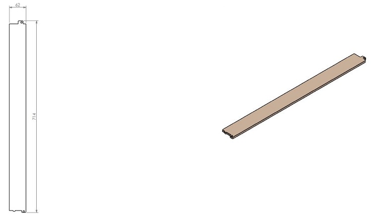 Profil latéral ext 6cm GFP/70 noir