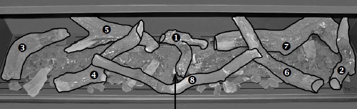 Jeu de buches bois céramique  HBL-3