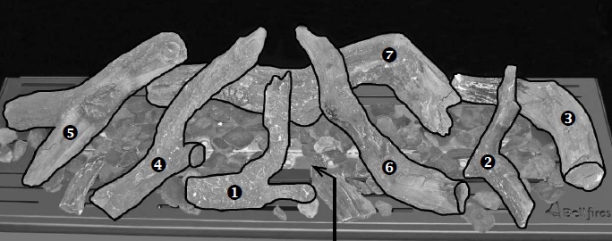 Jeu de buches bois céramique  York Large/HBS-3/CBM-3/ViewBM-3