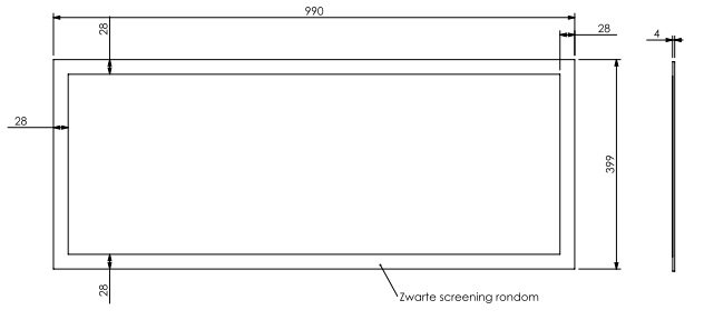 Vitre HD HBS-3/Vertb M dim 990x399