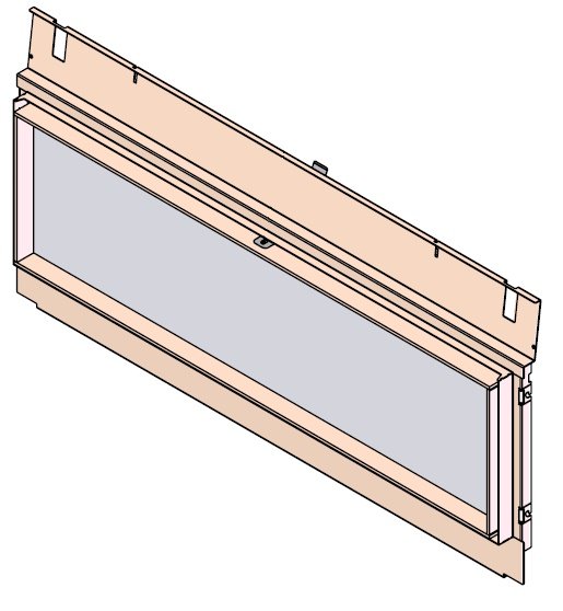 Vitre FF préparée avec joint dim. 1432x405