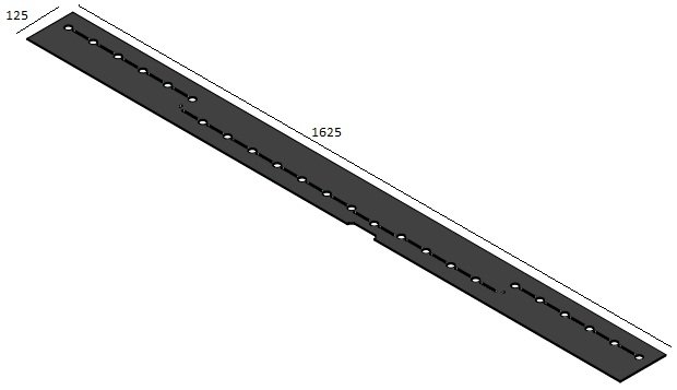 Tapis noir ceramique  brûleur Centerfire 1625mm