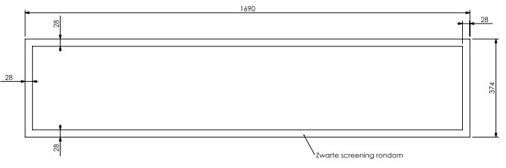 Vitre HD HBXXL-3 (1690 x 374mm)